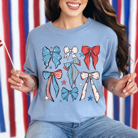 PATRIOTIC BOWS - DTF TRANSFER