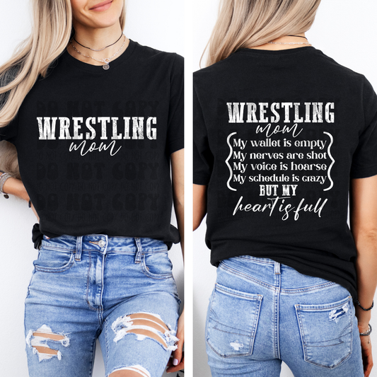 WRESTLING MOM - FRONT AND BACK - DTF TRANSFER