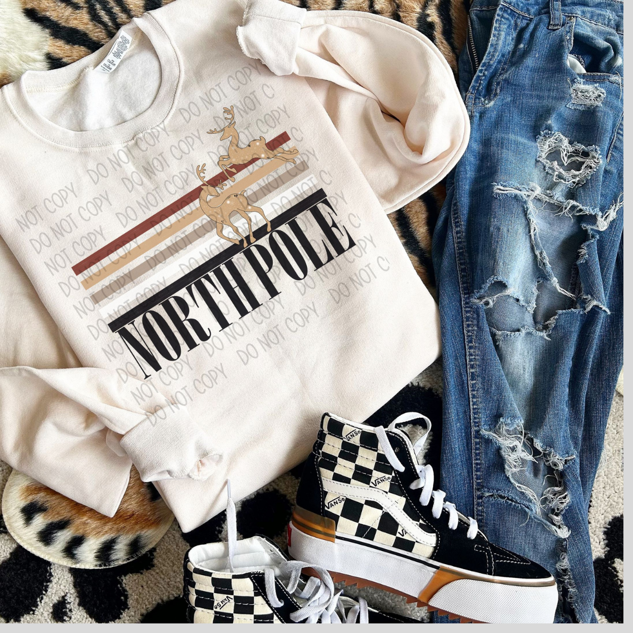 NORTH POLE STRIPES - DTF TRANSFER