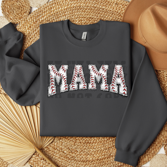 MAMA BASEBALL FAUX EMBROIDERY - DTF TRANSFER