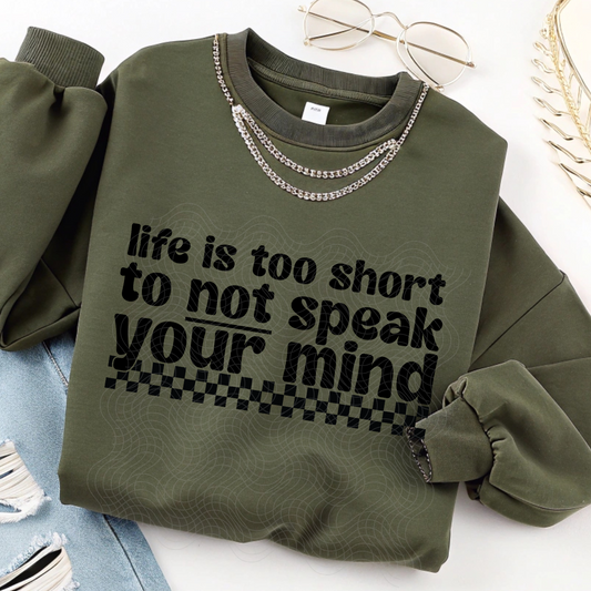 LIFE IS TOO SHORT - DTF TRANSFER