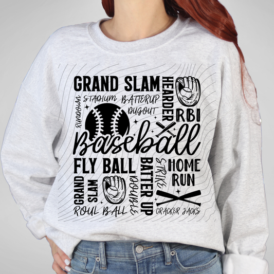 BASEBALL WORDS - DTF TRANSFER
