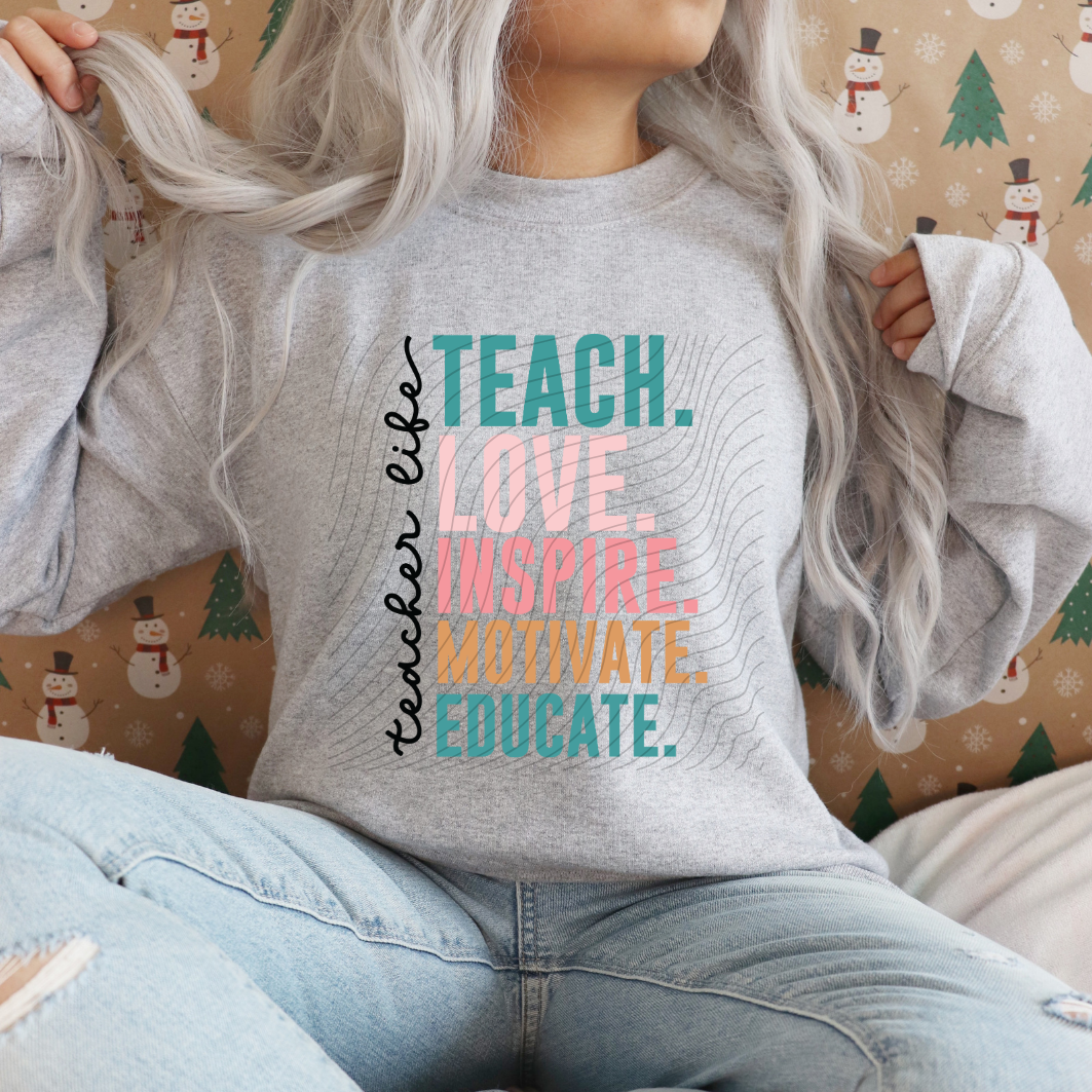 TEACHER LIFE WORDS - DTF TRANSFER