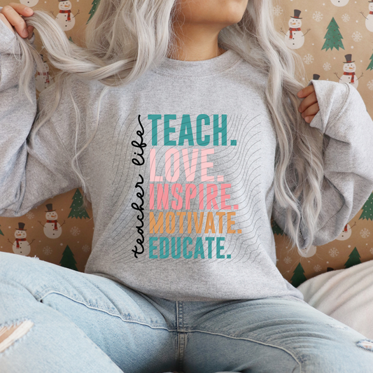 TEACHER LIFE WORDS - DTF TRANSFER