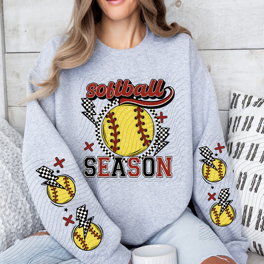 SOFTBALL SEASON W/ DOUBLE SLEEVE - DTF TRANSFER