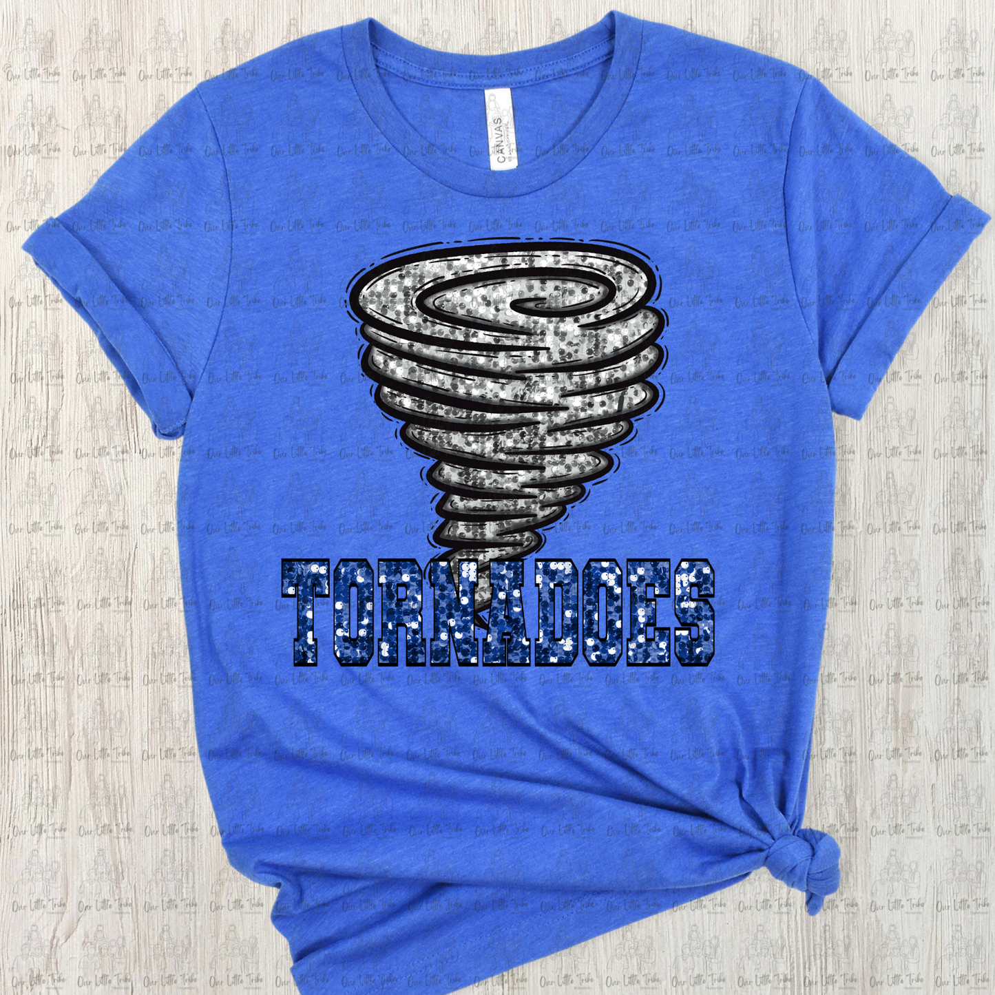 TORNADOES MASCOT - FAUX SEQUINS - DTF TRANSFER