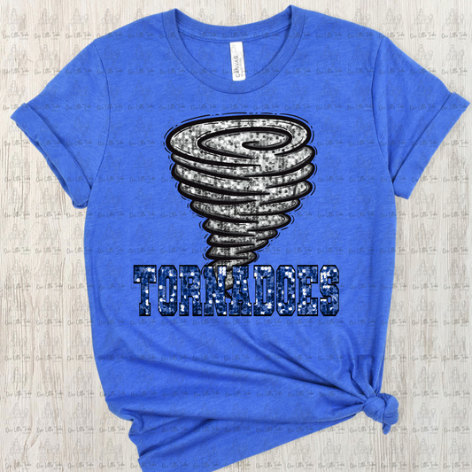 TORNADOES MASCOT - FAUX SEQUINS - DTF TRANSFER