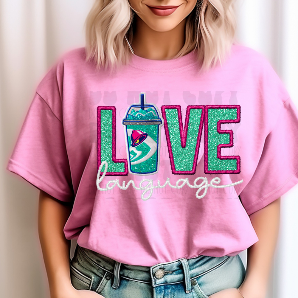 LOVE LANGUAGE BELL FAUX EMBROIDERY - DTF TRANSFER