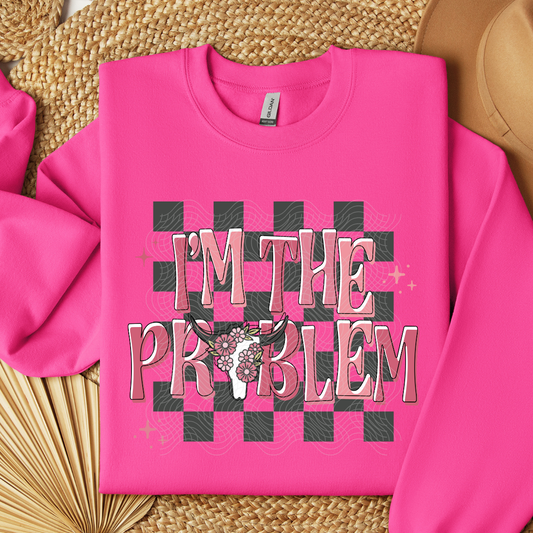 IM THE PROBLEM DRK GREY CHECK - DTF TRANSFER