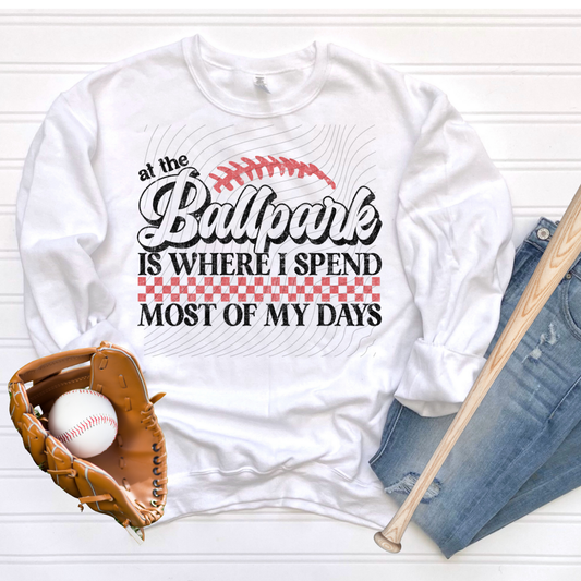 BALLPARK BLK TEXT DISTRESSED - DTF TRANSFER
