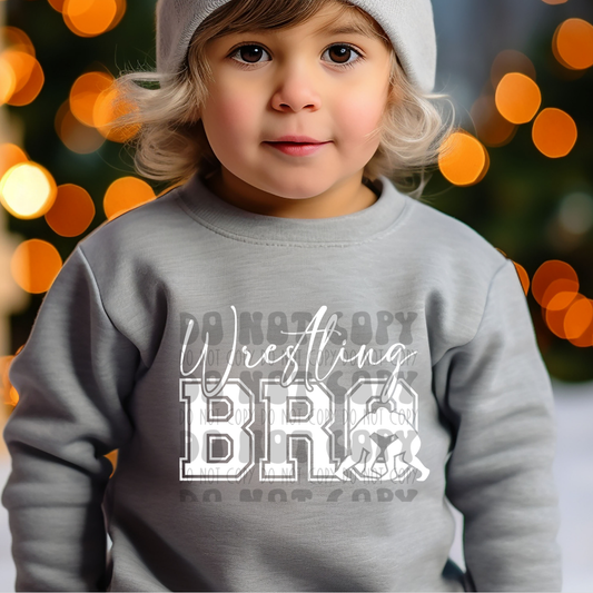 WRESTLING BRO HORIZONTAL WHITE - DTF TRANSFER