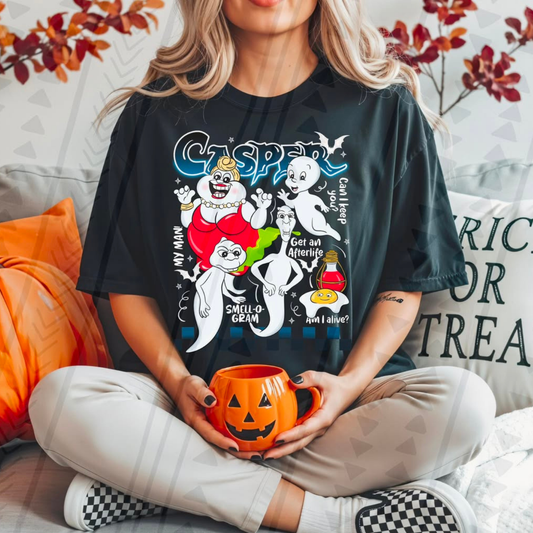 GHOST WHT TEXT - DTF TRANSFER