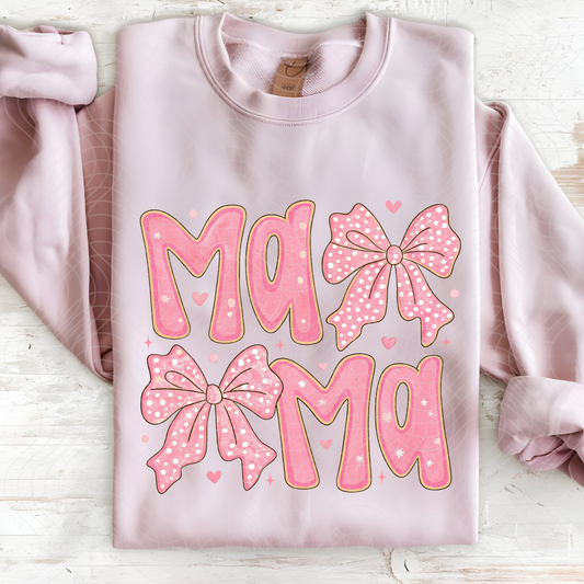 MAMA PINK BOWS - DTF TRANSFER
