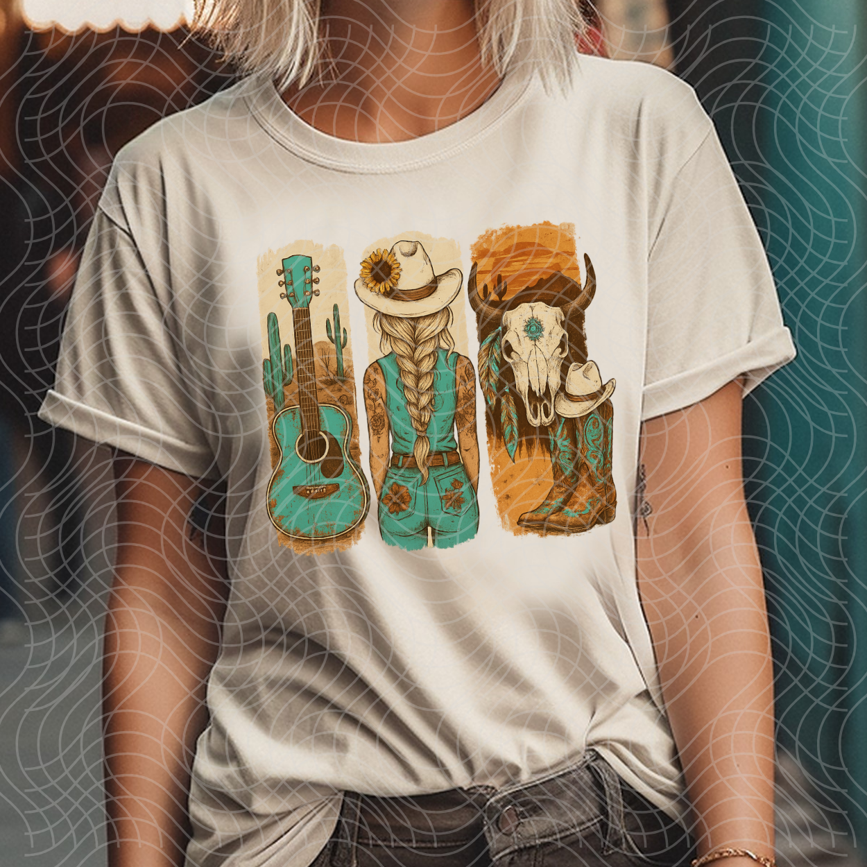 COUNTRY GIRL WATERCOLORS - DTF TRANSFER