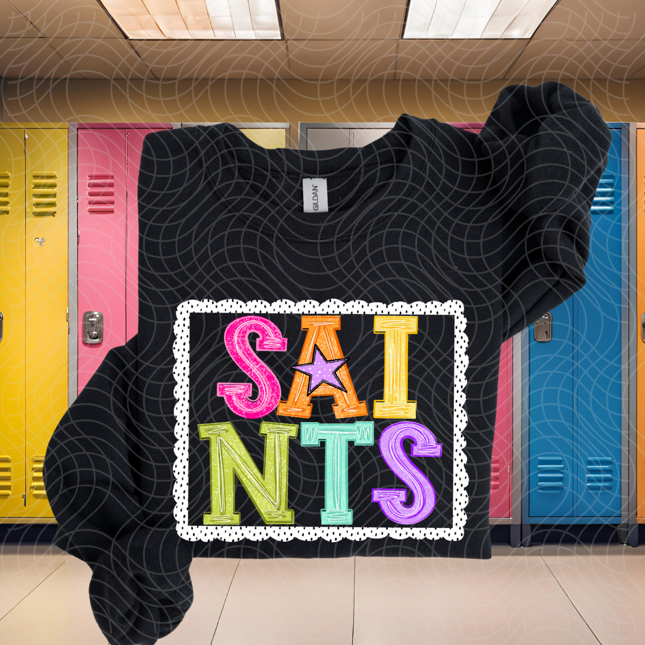 SAINTS POLKA DOT FRAME - DTF TRANSFER