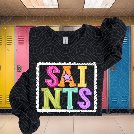 SAINTS POLKA DOT FRAME - DTF TRANSFER