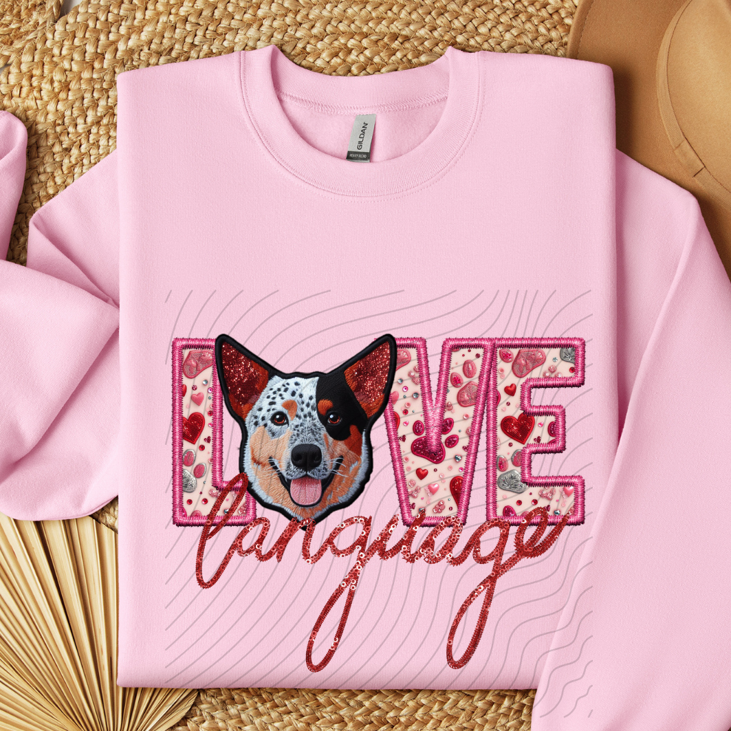 RED HEELER, FAUX EMBROIDERY & FAUX SEQUINS - DTF TRANSFER
