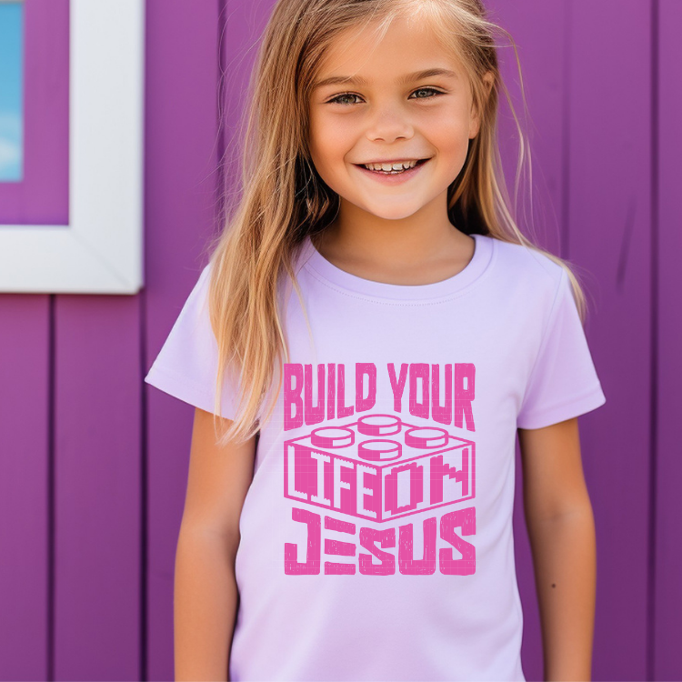 BUILD YOUR LIFE ON JESUS PINK - DTF TRANSFER