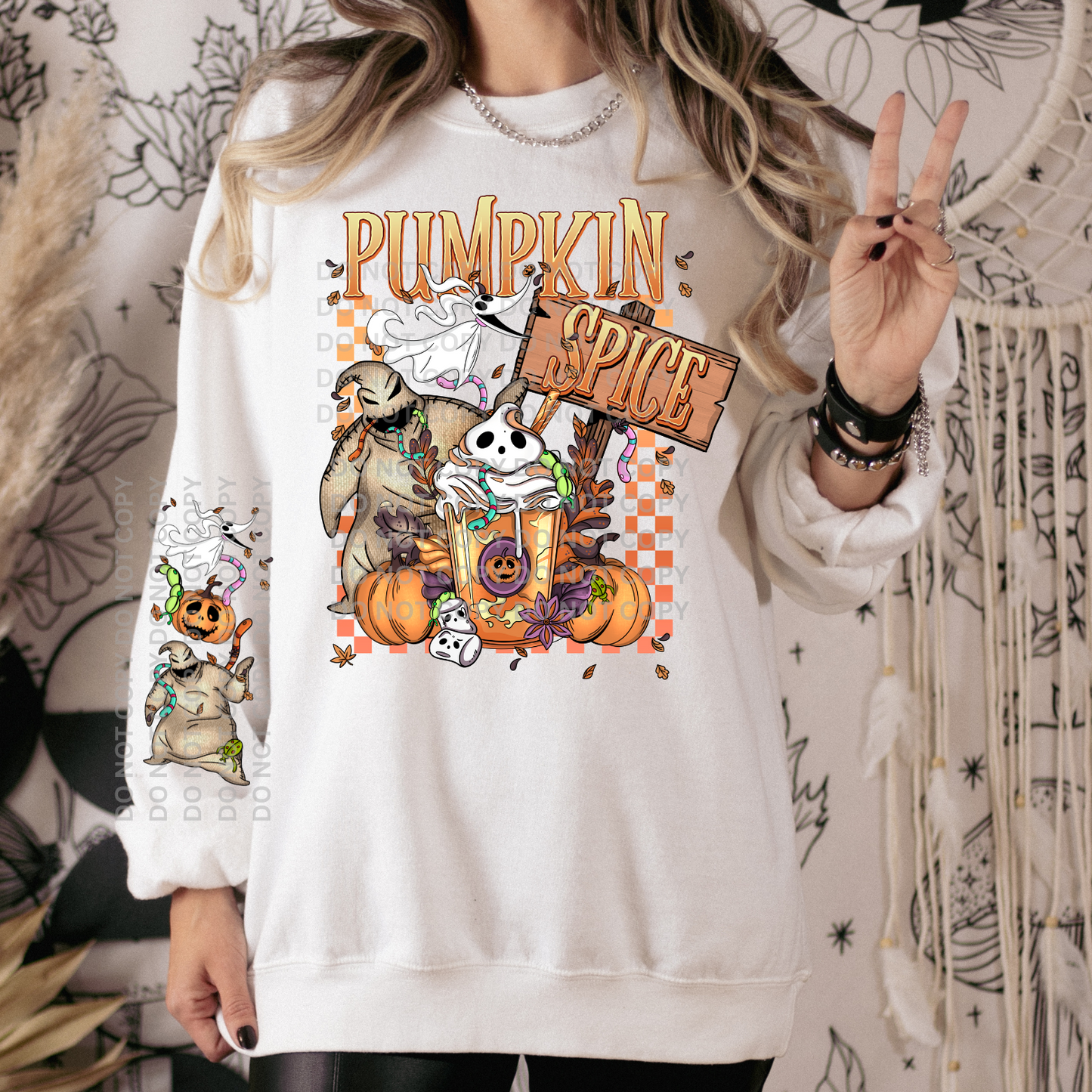 PUMPKIN SPICE W/SNAKES W/ SLEEVE - DTF TRANSFER