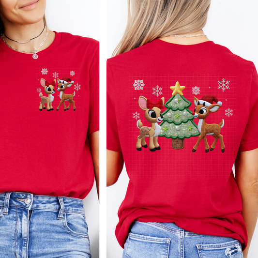 RED NOSE FAUX EMBROIDERY W/ POCKET - DTF TRANSFER