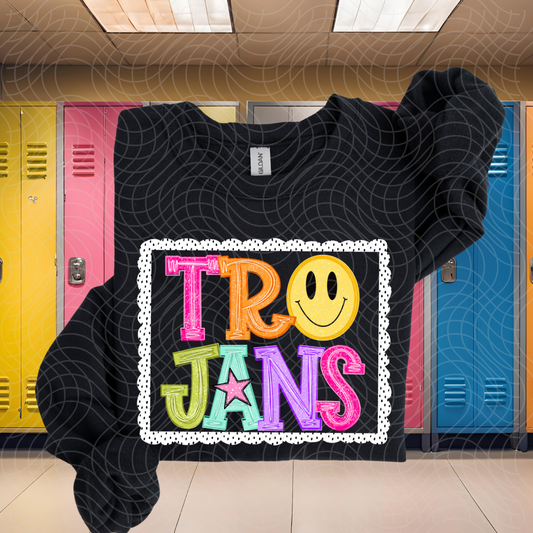 TROJANS POLKA DOT FRAME - DTF TRANSFER