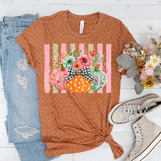 PUMPKIN W/ FLOWERS- DTF TRANSFER