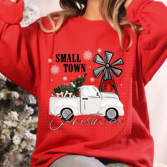SMALL TOWN CHRISTMAS WHT TXT - DTF TRANSFER