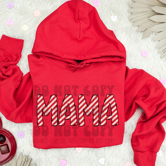 CANDY CANE STRIPE MAMA - DTF TRANSFER