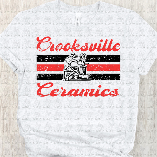 CROOKSVILLE CERAMICS DISTRESSED MASCOT - DTF TRANSFER