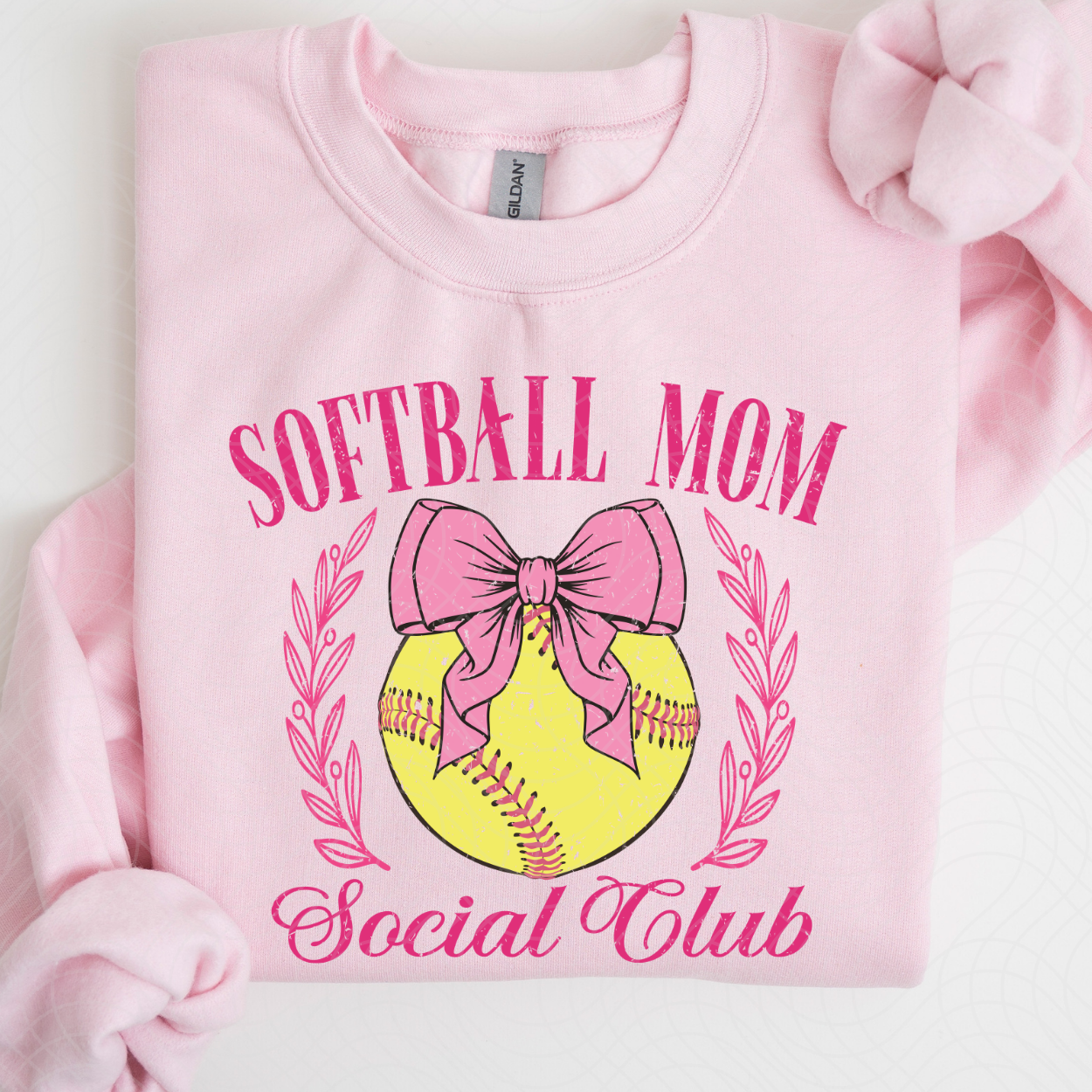 SOFTBALL MOM SOCIAL CLUB PINK DISTRESSED - DTF TRANSFER