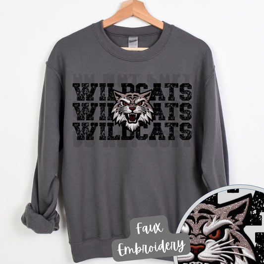 WILDCATS STACKED FAUX EMBROIDERY - DTF TRANSFER