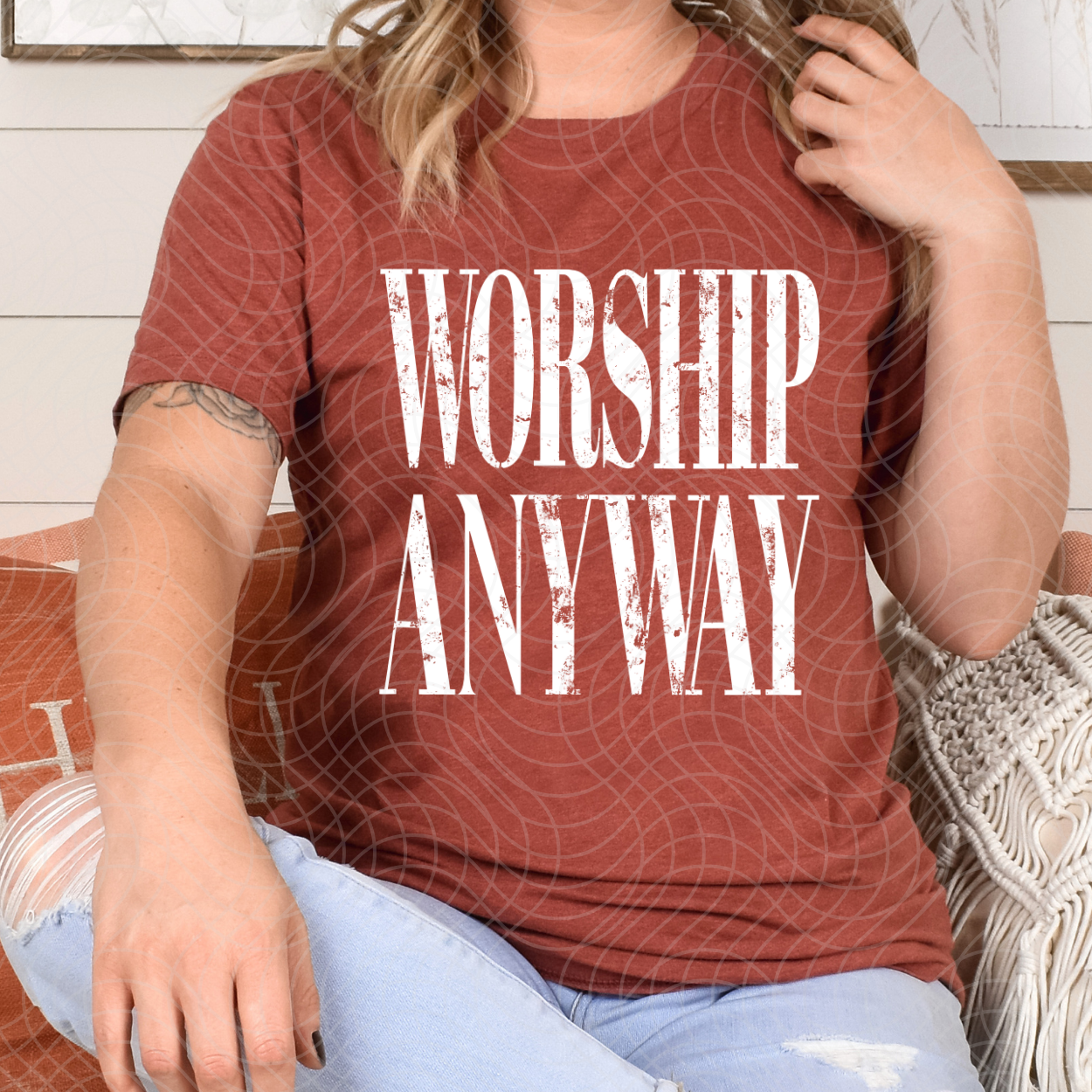WORSHIP ANYWAY WHITE - DTF TRANSFER
