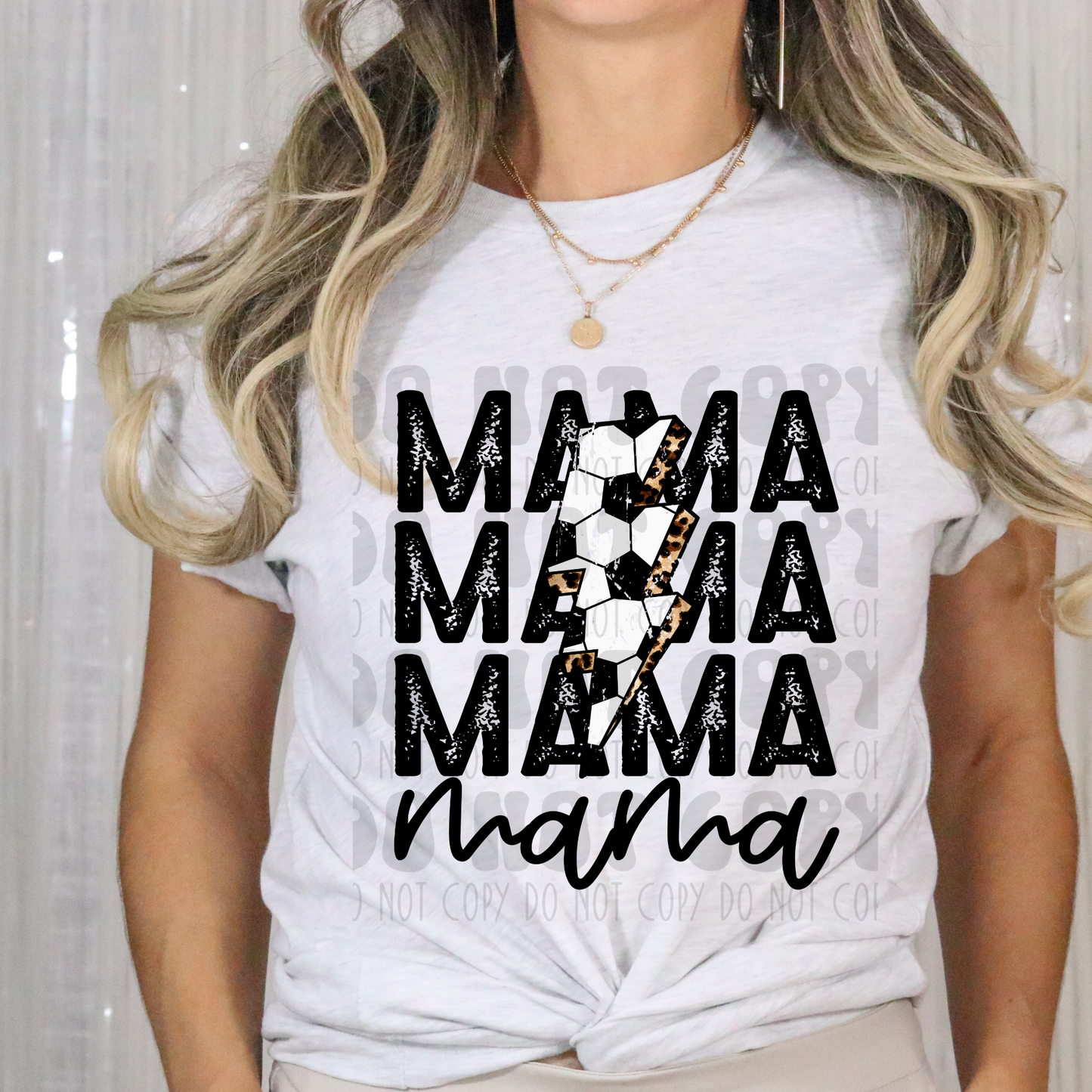 STACKED MAMA SOCCER BOLT - DTF TRANSFER
