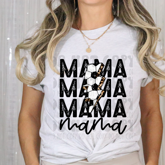 STACKED MAMA SOCCER BOLT - DTF TRANSFER