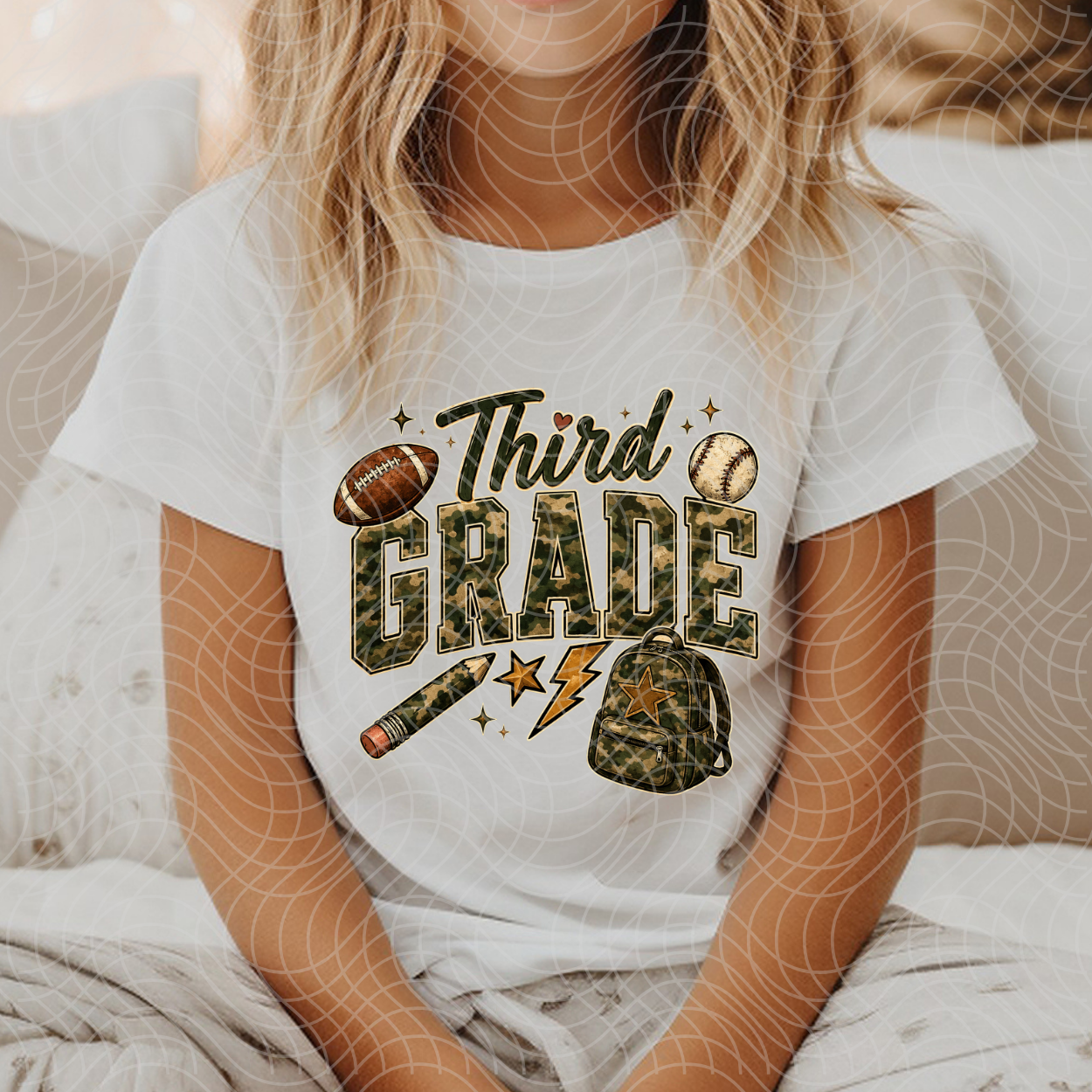 THIRD GRADE CAMO BOOKBAG - DTF TRANSFER