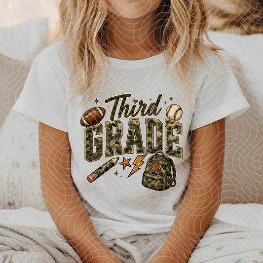 THIRD GRADE CAMO BOOKBAG - DTF TRANSFER