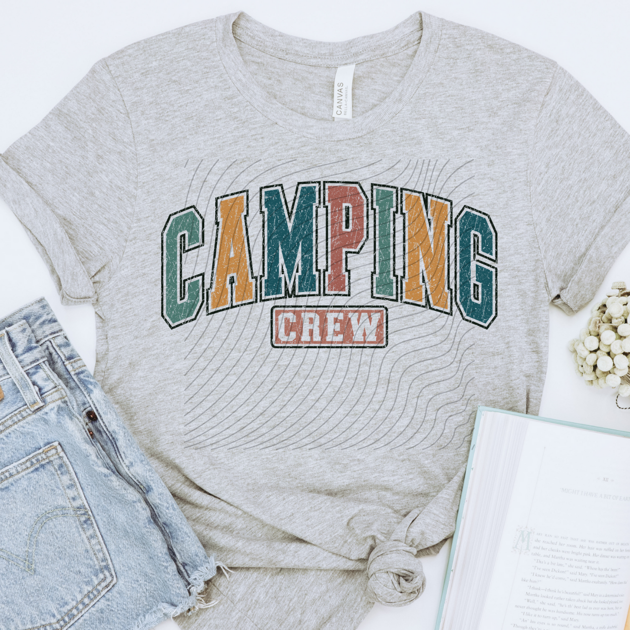 CAMPING CREW DISTRESSED - DTF TRANSFER