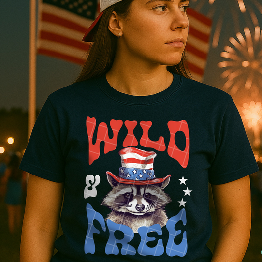 WILD & FREE WHT TEXT - DTF TRANSFER