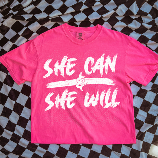 SHE CAN & SHE WILL - DTF TRANSFER