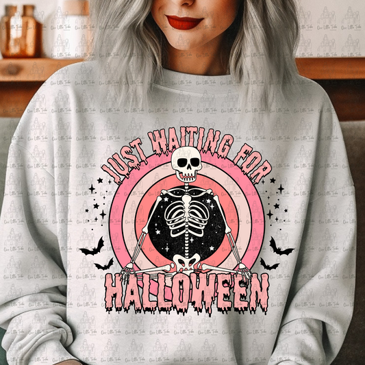 JUST WAITING FOR HALLOWEEN - NO GRUNGE - DTF TRANSFER