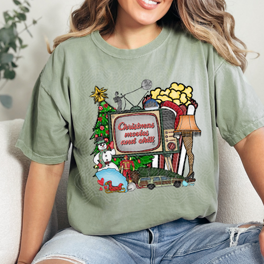 CHRISTMAS MOVIES AND CHILL - DTF TRANSFER