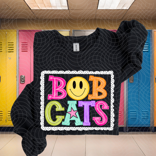 BOBCATS POLKA DOT FRAME - DTF TRANSFER