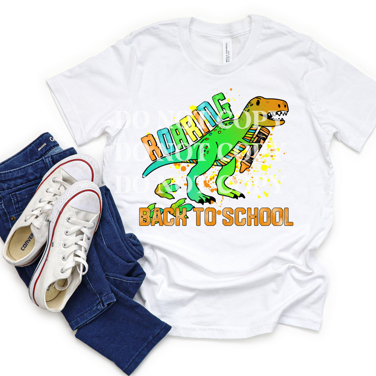 ROARING BACK TO SCHOOL GREEN DINO - DTF TRANSFER