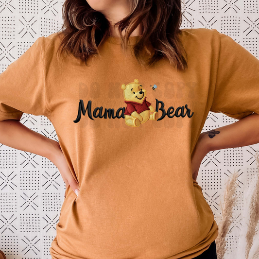 MAMA BEAR FAUX EMBROIDERY - DTF TRANSFER