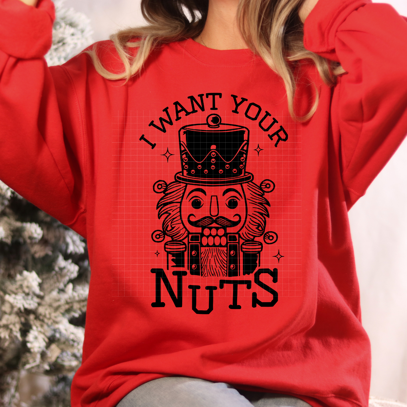 SNARKY I WANT YOUR NUTS BLK - DTF TRANSFER