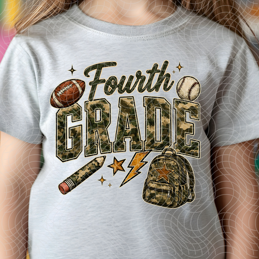 FOURTH GRADE CAMO BOOKBAG - DTF TRANSFER