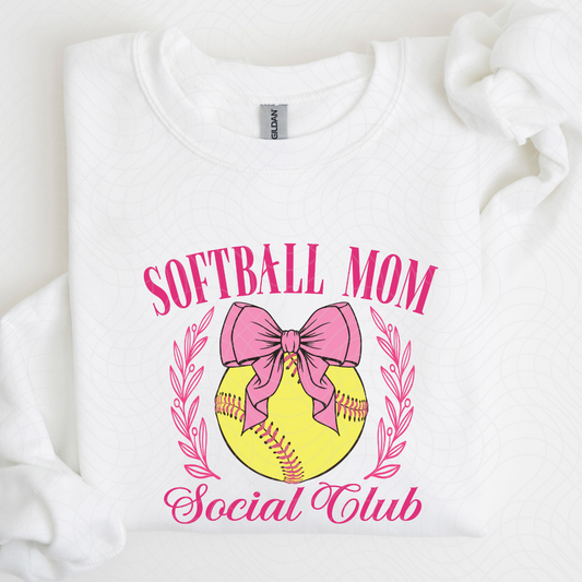 SOFTBALL MOM SOCIAL CLUB PINK - DTF TRANSFER