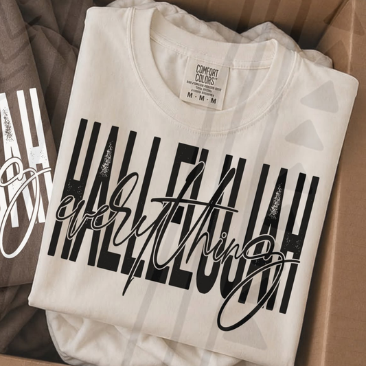 HALLELUJAH EVERYTHING BLK - DTF TRANSFER