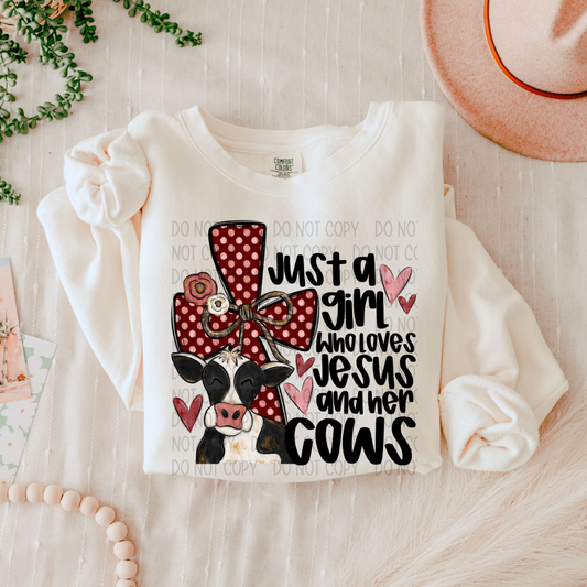LOVES JESUS AND HER COWS - DTF TRANSFER