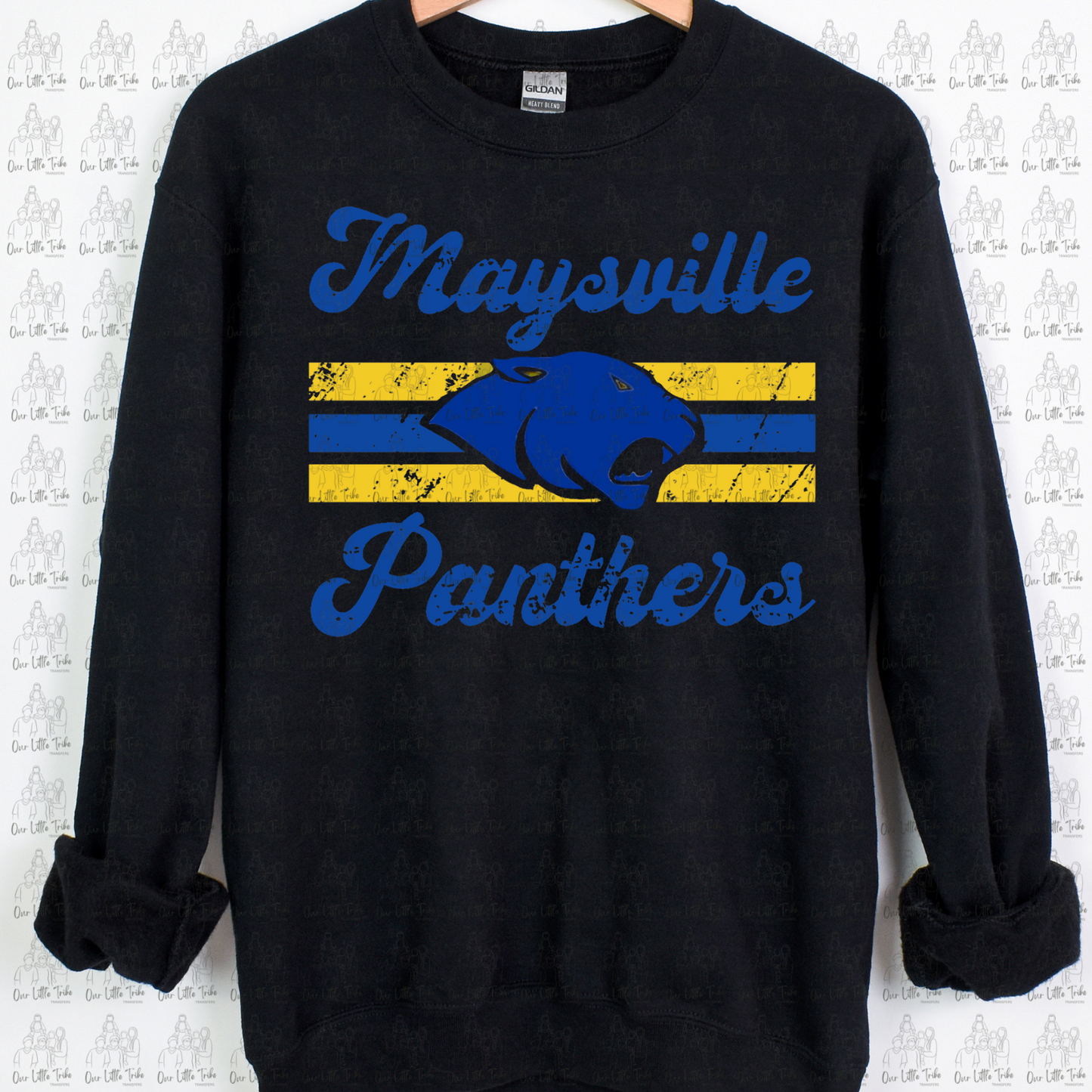 MAYSVILLE PANTHERS DISTRESSED MASCOT - DTF TRANSFER